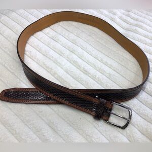 Johnston & Murphy EUC G7 Textured Brown Leather Belt size 40